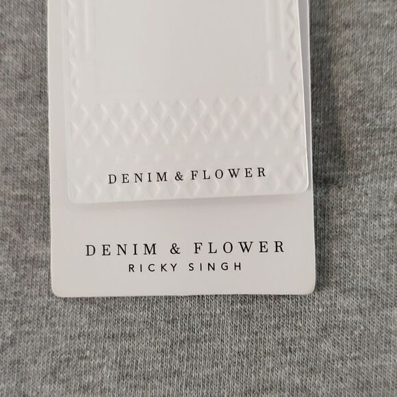 Denim & Flower  Ricky Singh Houston Texas  gray sweatshirt  Sz M - Picture 6 of 7